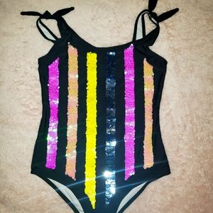 Jessica Simpson Kid's Sequin Bathing Suit, M